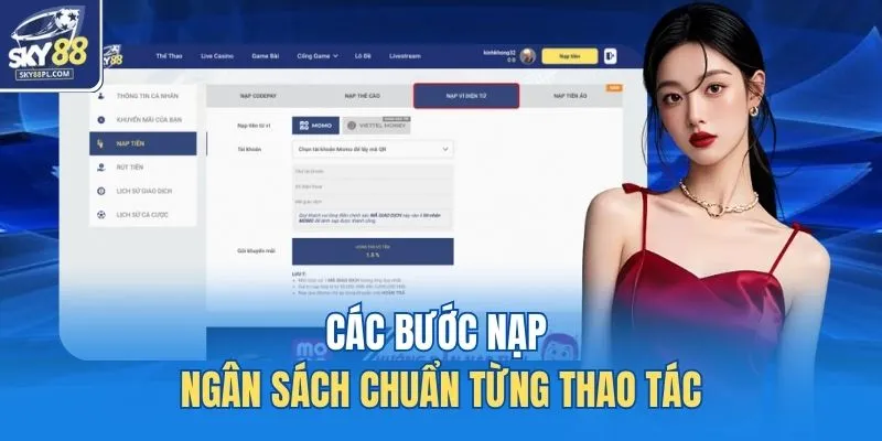 Các bước nạp ngân sách chuẩn từng thao tác